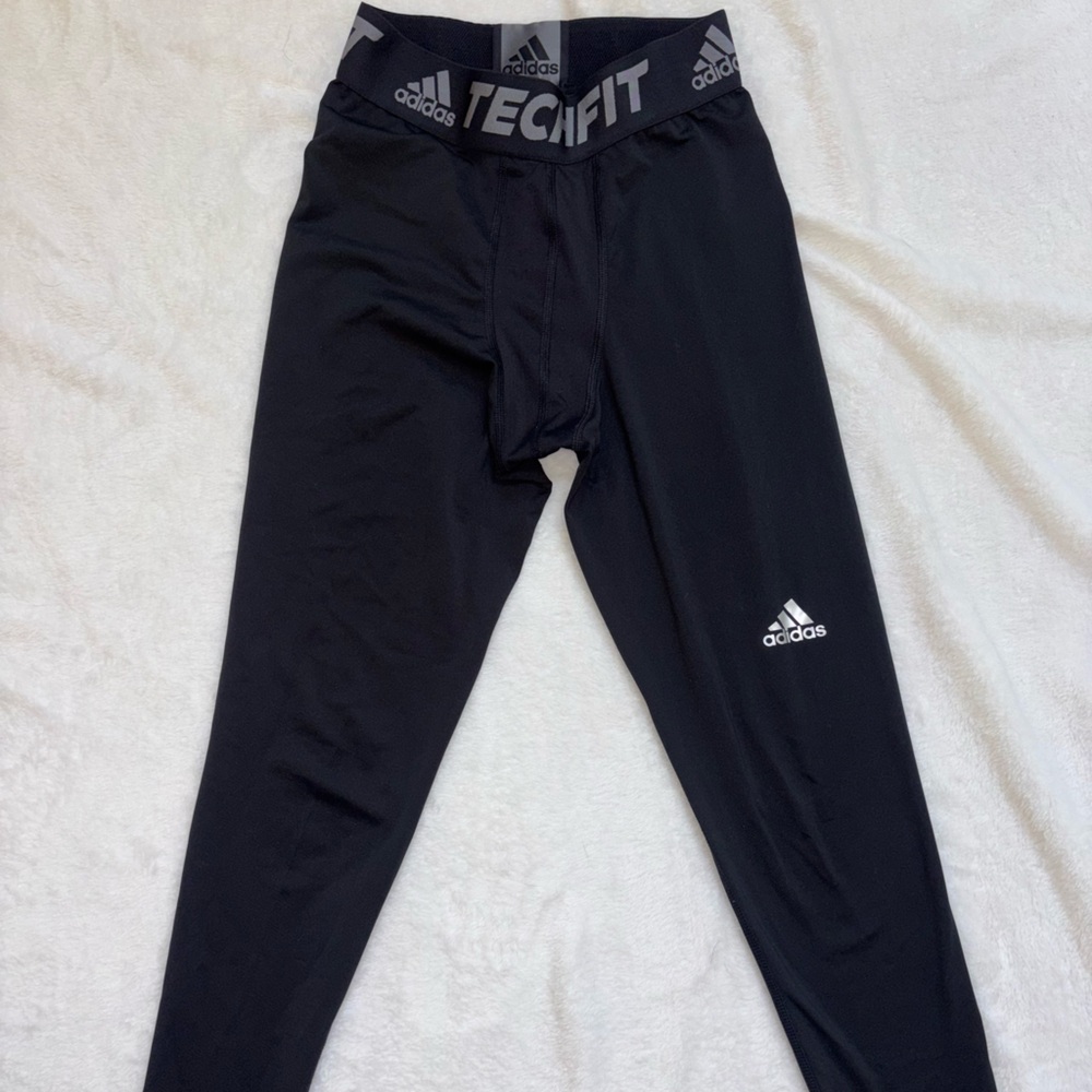 Adidas Men's Black Tech Fit Compression Leggings